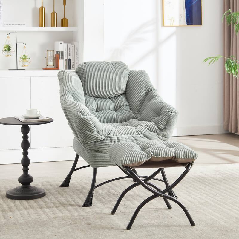 Lazy Chair Accent Chair with Ottoman