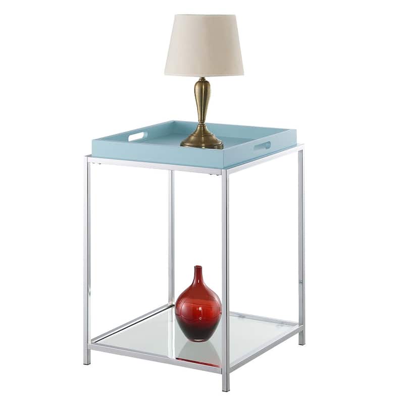 Convenience Concepts Palm Beach End Table with Shelf and Removable Trays