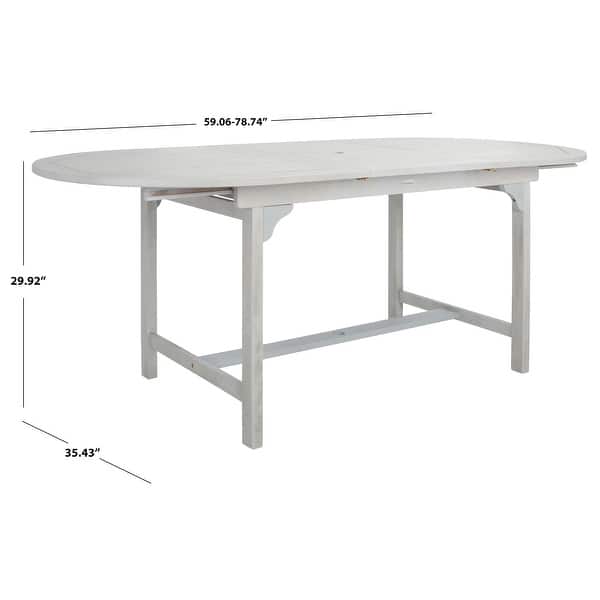 dimension image slide 2 of 4, SAFAVIEH Hikaru 6-Chair 1-Table Extendable Patio Dining Set