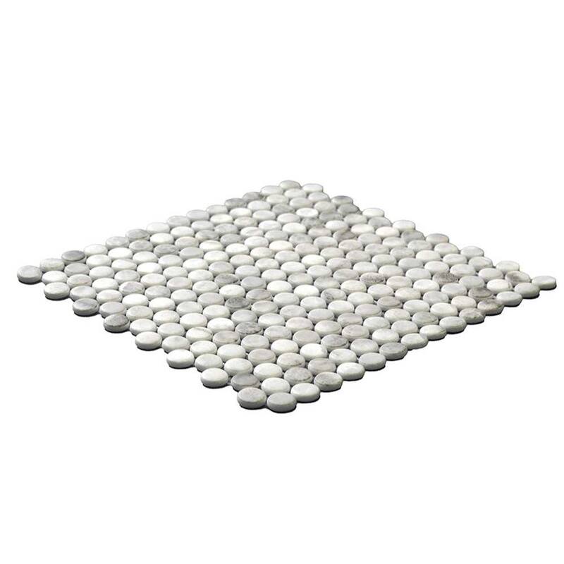 The Tile Life Eterna Penny 12x12 Round Glass Mosaic Floor, Wall & Backsplash Tile