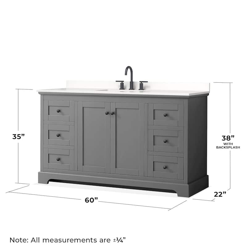 Wyndham Collection WCV232360S-QTZ-US3MXX Avery 60" Free Standing
