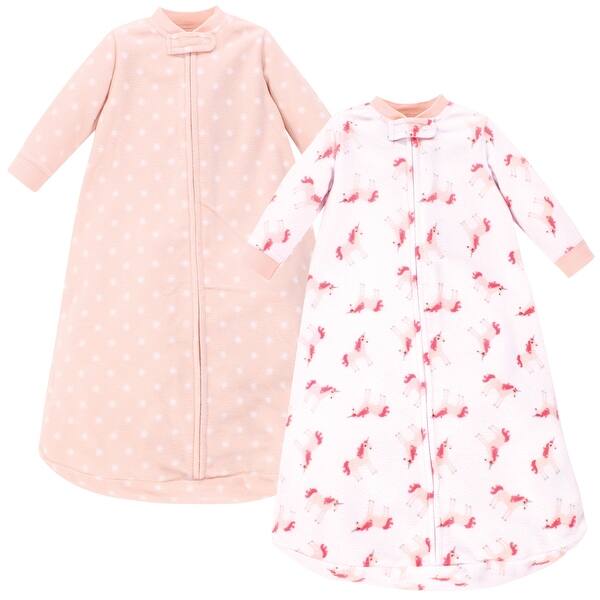 slide 1 of 1, Hudson Baby Infant Girl Long-Sleeve Fleece Sleeping Bag, Pink Unicorn, 0-9 Months - Pink Unicorn - 0-9 Months 0-9 Months - Pink Unicorn