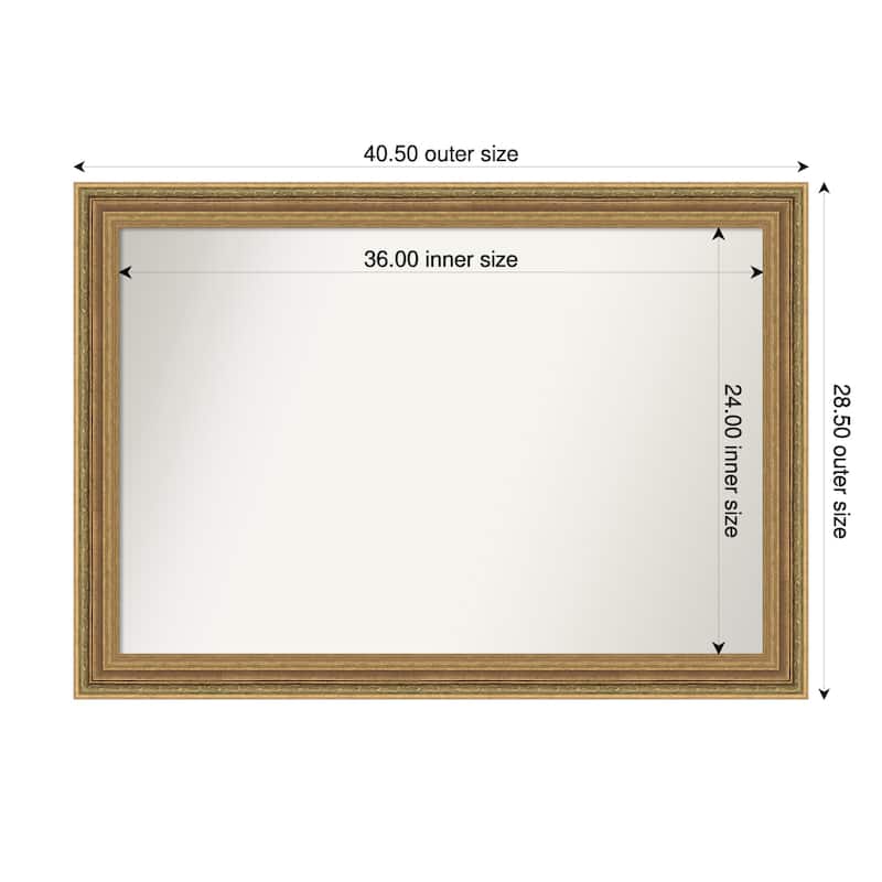 Elliot Gold Non-Beveled Framed Bathroom Vanity Wall Mirror - Elliot Gold - 41 x 29 in