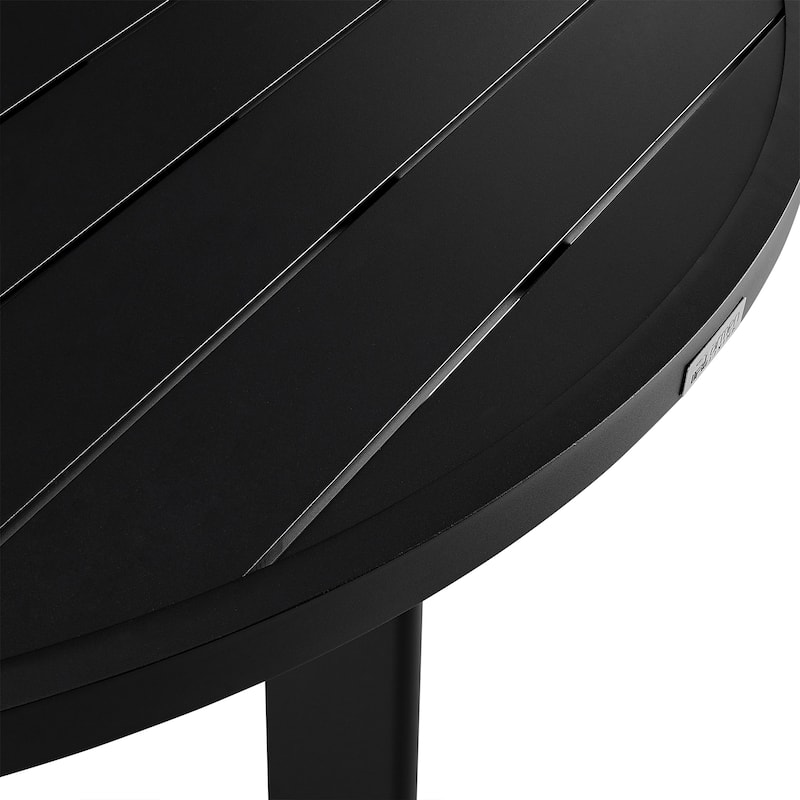 Cayman Black Aluminum Metal All Weather Outdoor Patio Table for 4-6 People 48" Round Dining Table