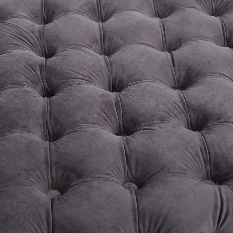 Jaymee Modern Glam Button Tufted Velvet Ottoman by Christopher Knight Home