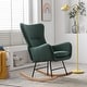 preview thumbnail 26 of 39, Velvet Armchair Wingback Comfy Rocker Chair with Thick Padded Seat for Nursery