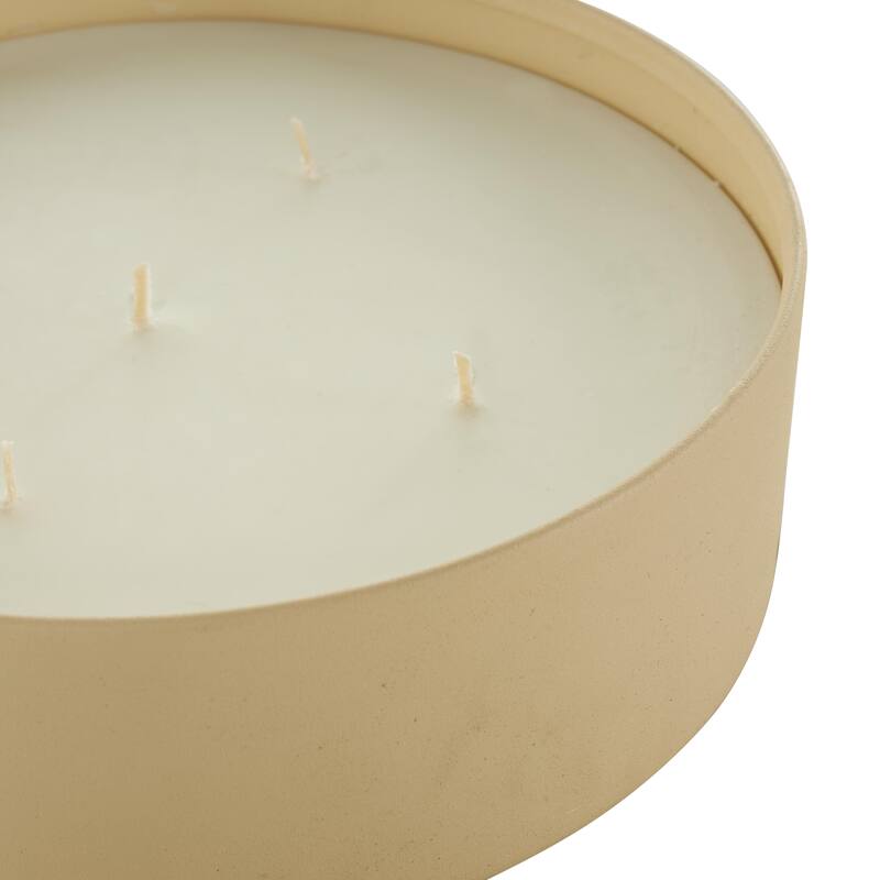 Metal Scented Textured 59oz 5 Wick Decorative Candle with White Wax - Cream, Black or Beige - Roche River Decor
