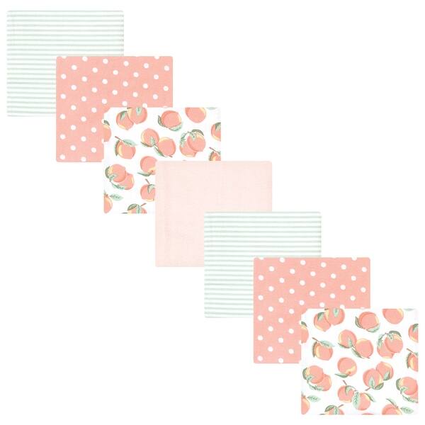 slide 1 of 1, Hudson Baby Infant Girl Cotton Poly Flannel Receiving Blankets Bundle, Sweet Peach, One Size - Sweet Peach - One Size One Size - Sweet Peach