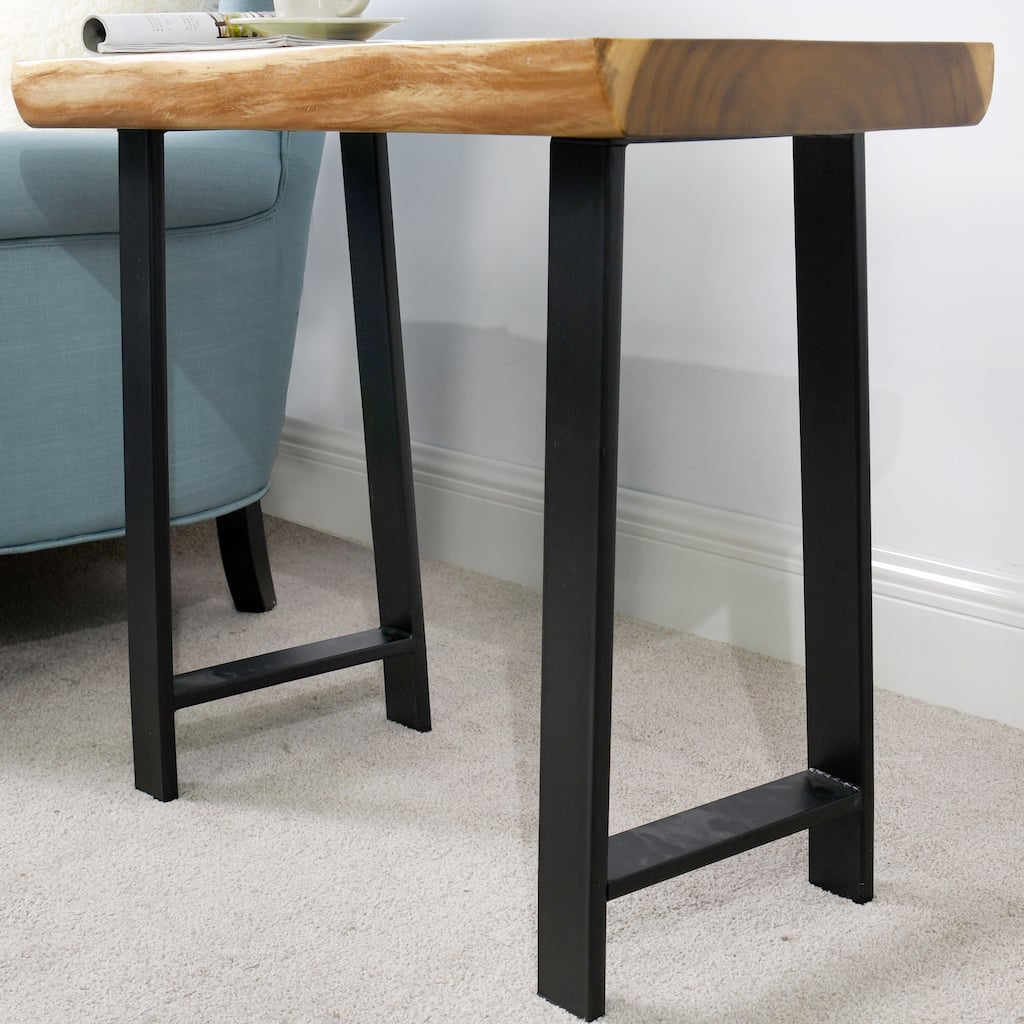 Natural Wood Rectangle Coffee Side Table 31"x14"x26"