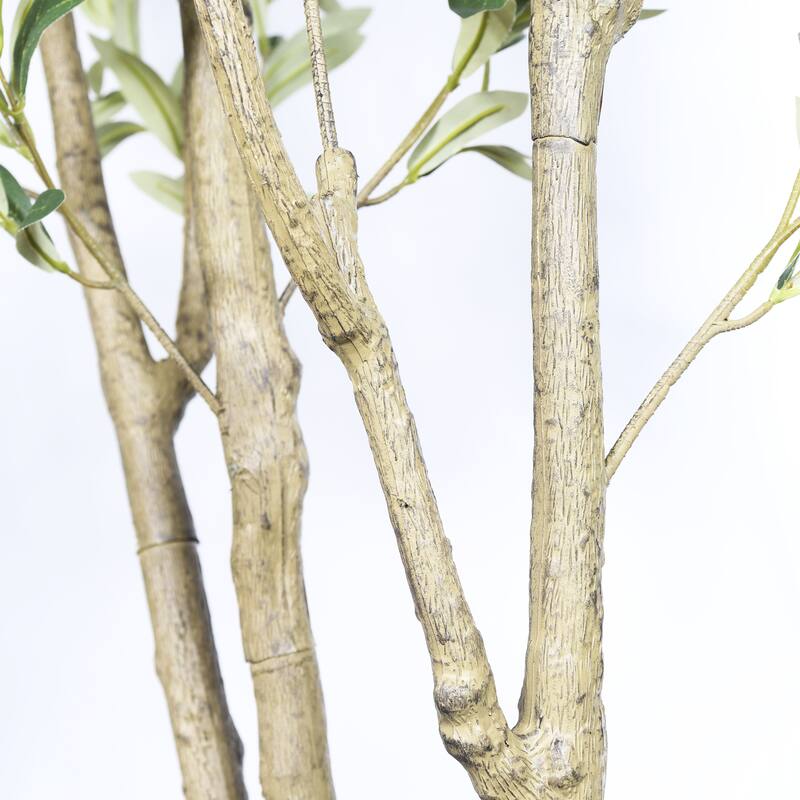 7" Artificial Olive Tree in Black Plastic Pot, 1pc/set