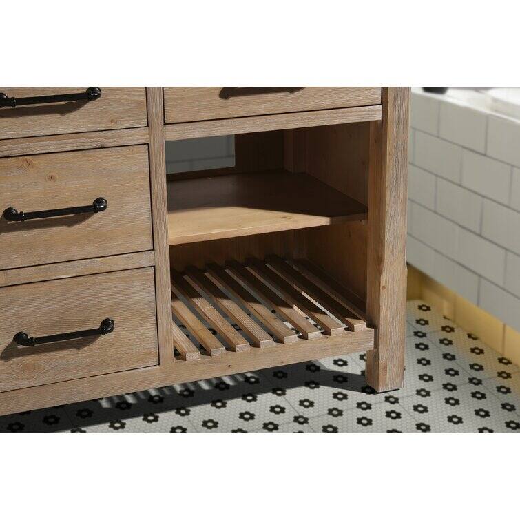 Ari Bath, Lauren 60" Bathroom Vanity, Weathered Fir Finish - 60