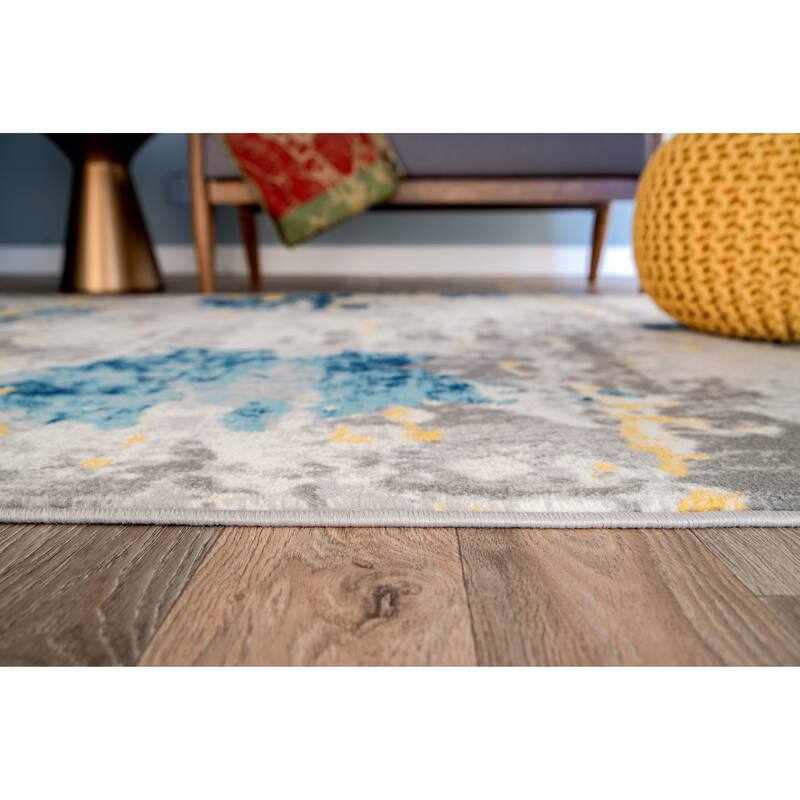 Porch & Den Tanoak Distressed Abstract Pattern Area Rug