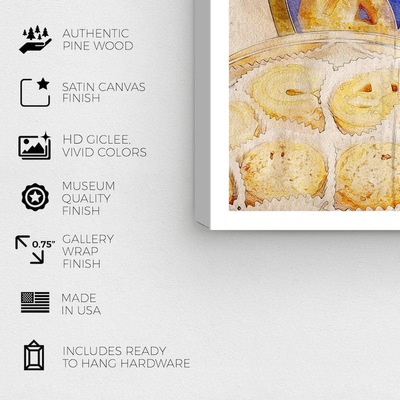 Wynwood Studio Prints Food and Cuisine Deliciously Fashionable Blue and Light Blue Glam Wall Art Canvas Print