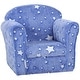 preview thumbnail 10 of 16, Kids Sofa Chair, Toddler Sofa with Glow in the Dark Fairy Design & Wooden Frame, Upholstered Baby Sofa for 18-36 Months Blue
