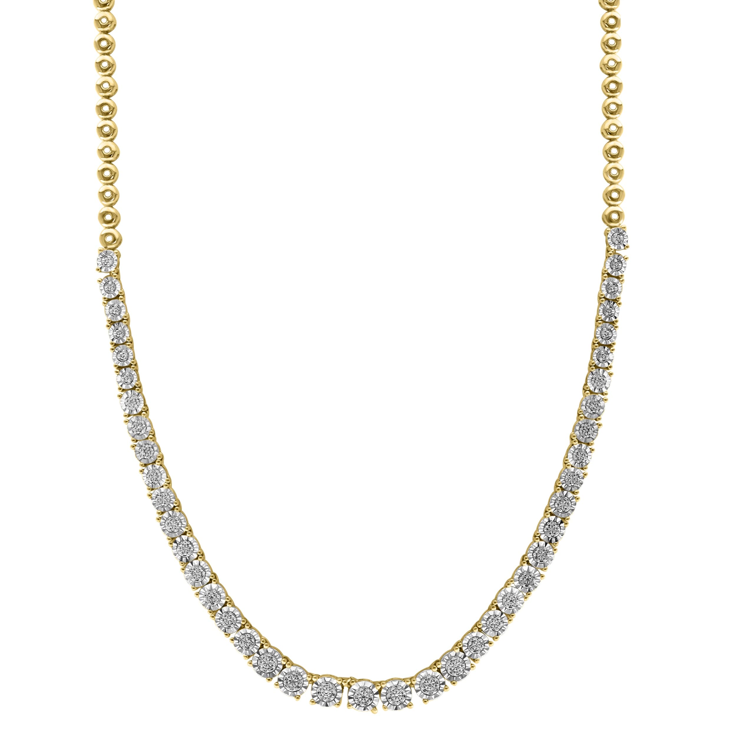 EFFY Gold over 925 Silver Diamond Tennis Necklace