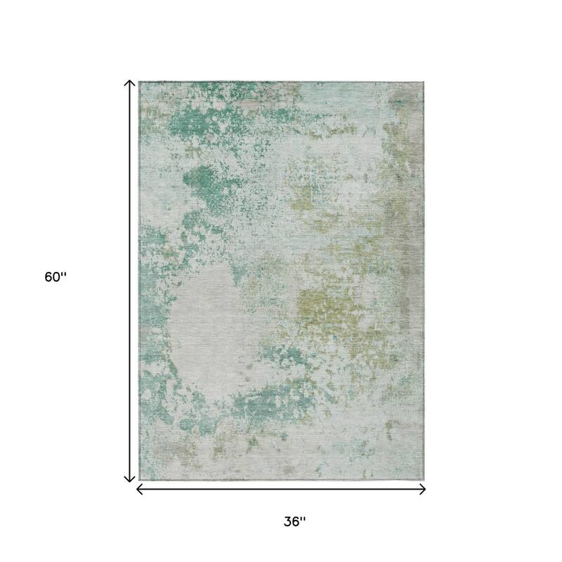 HomeRoots Abstract Transitional Rectangle Outdoor Rug