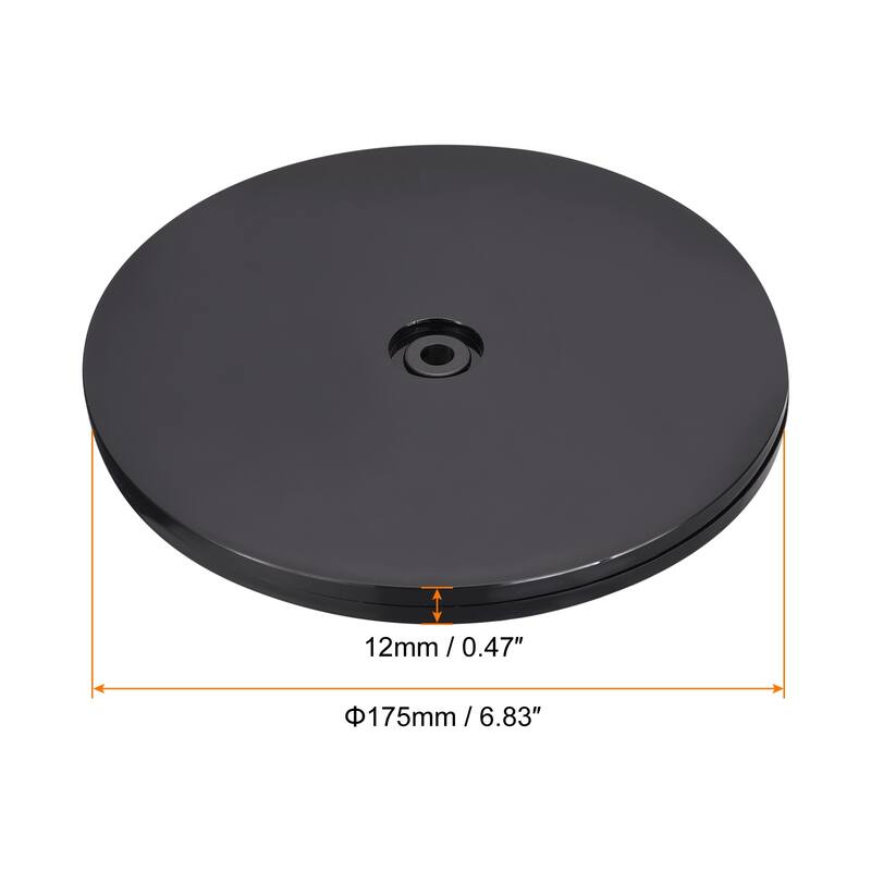 Rotating Swivel Stand with Steel Ball Lazy Susan Base Turntable 2Pcs - Black - 7inch