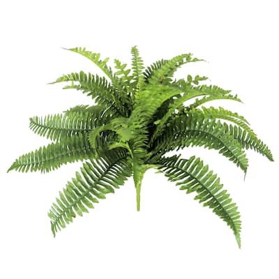 Artificial Boston Fern Leaf Stem Plant Greenery Foliage Bush 20in - 20" L x 27" W x 27" DP