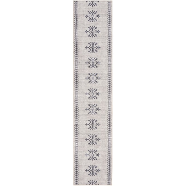 New Concept Washables Machine Washable Series 1 Indoor only Geometric Area Rug - 2' 2" x 10' - Charcoal - Runner