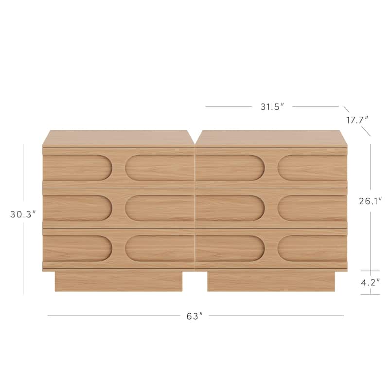 Iris 3 Drawer Dresser, Mid-Century Modern Solid Wood Dresser for Bedroom