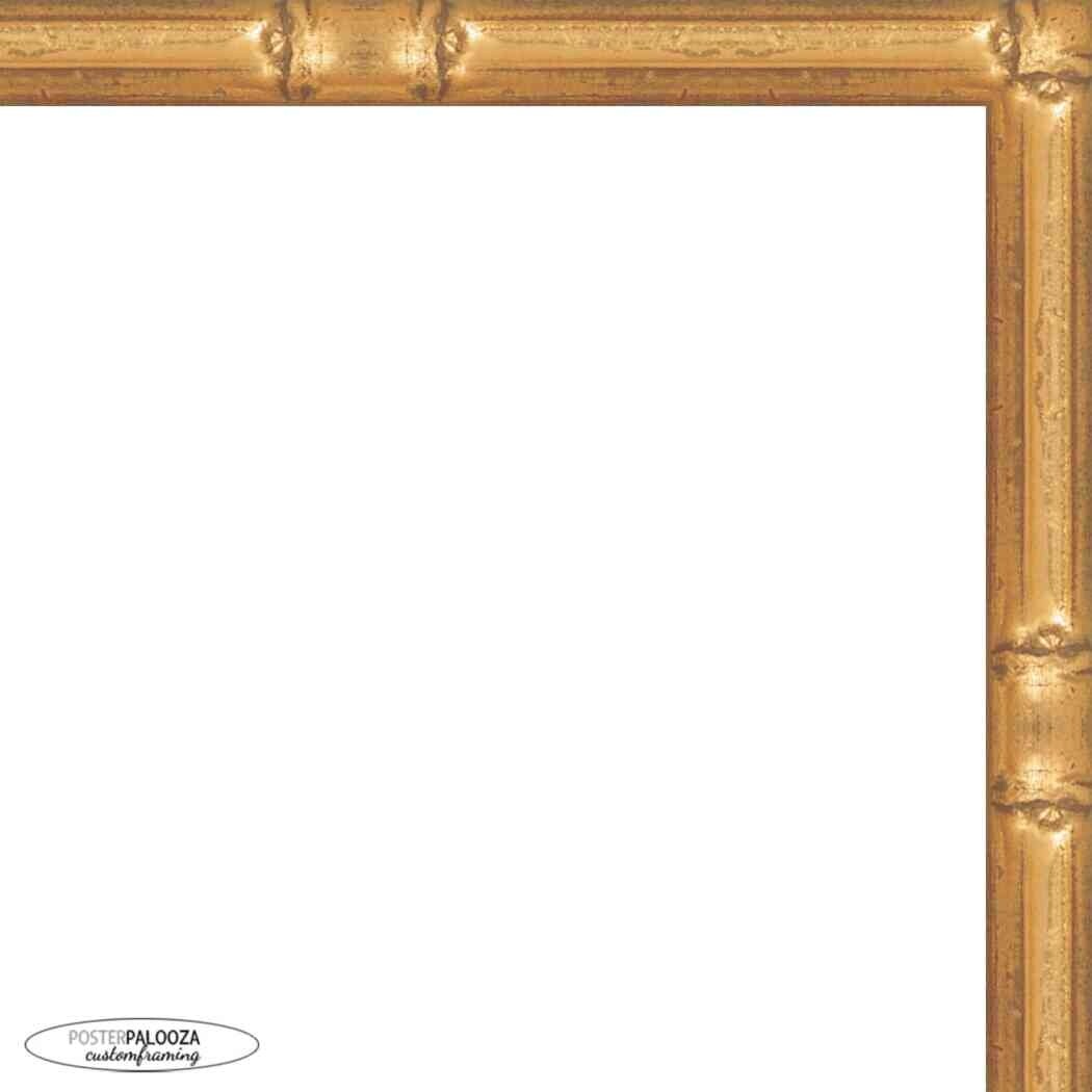 24x30 Frame Gold Bamboo Solid Wood Picture Frame with UV Acrylic