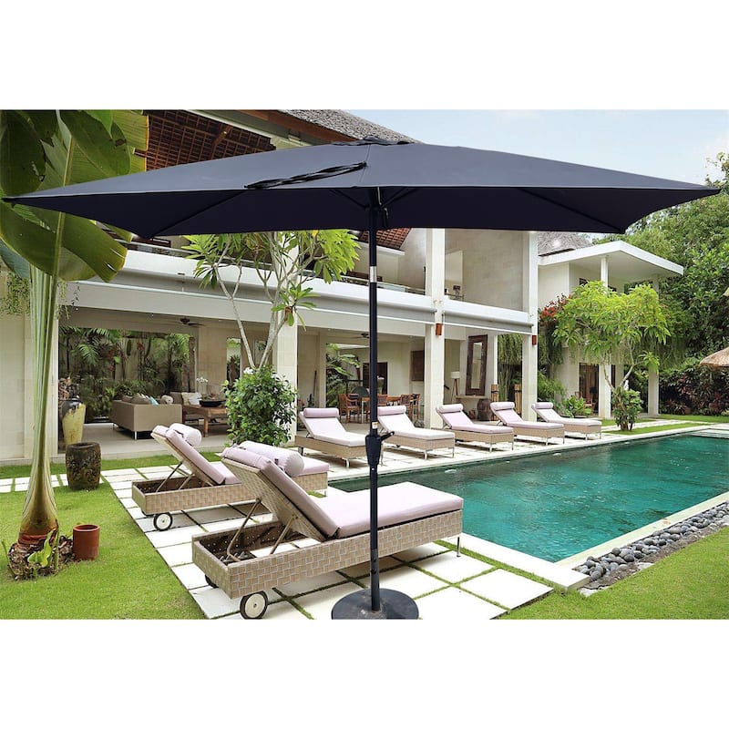 6 x 9 FT Patio Waterproof Umbrella with Crank and Tilt Without Flap