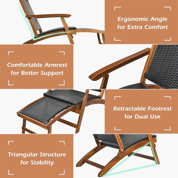 Folding rattan lounge new arrivals chair