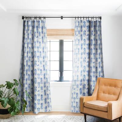 1-piece Blackout Pineapples Blue Made-to-Order Curtain Panel