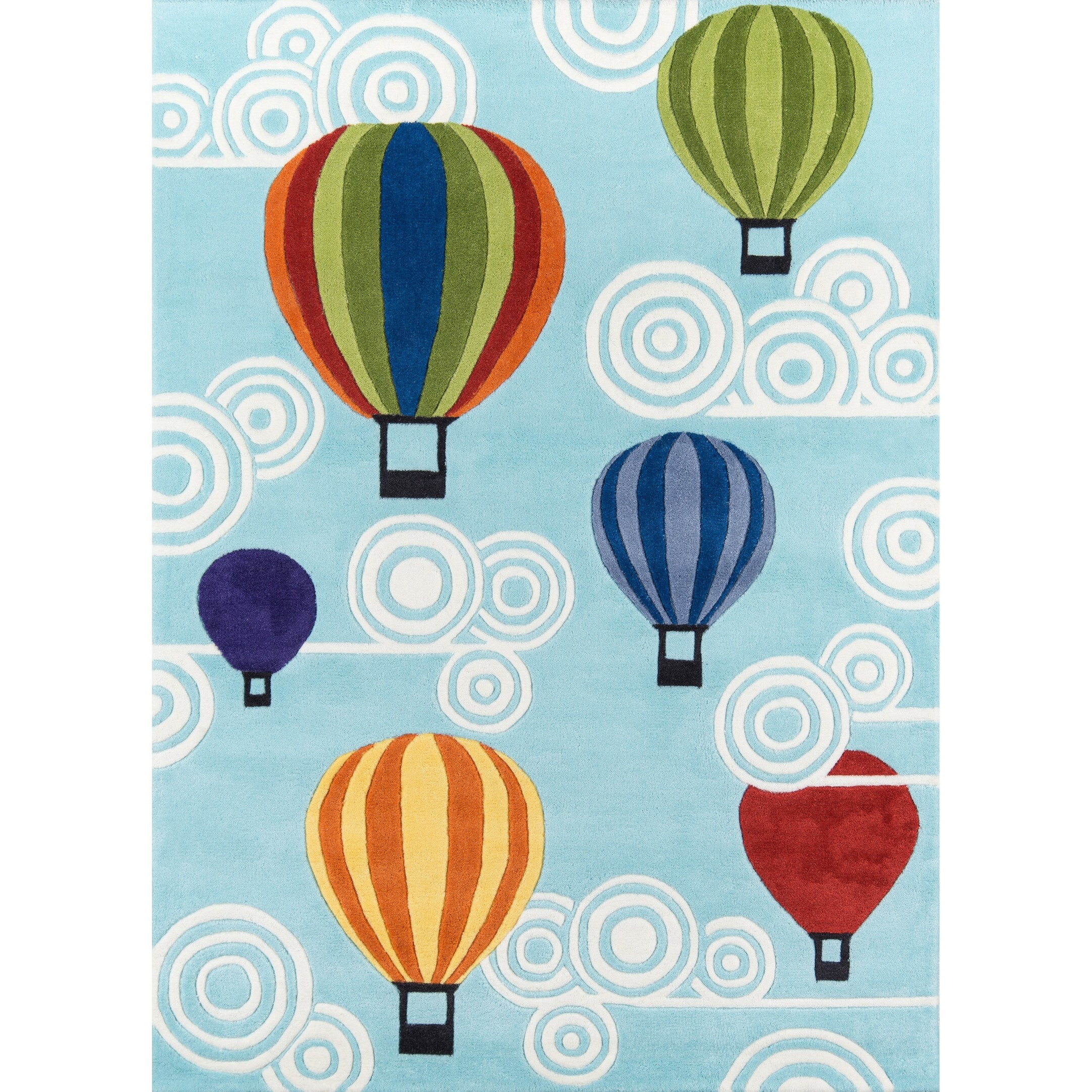 Shop Momeni Lil Mo Whimsy Light Blue Hot Air Balloon Hand Tufted