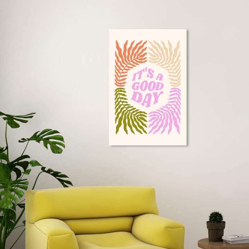 Wynwood Studio Canvas Typography and Quotes Its a Good Day Purple Modern & Contemporary Wall Art Canvas Print