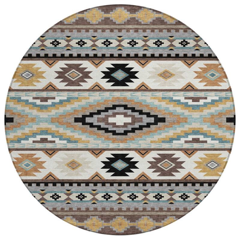 Machine Washable Indoor/ Outdoor Modern Ottawa Chantille Rug