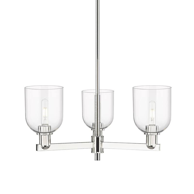 Innovations Lighting 716-3CR-12-28 Bella Chandelier Bella 3 Light 28" - Polished Nickel / Clear