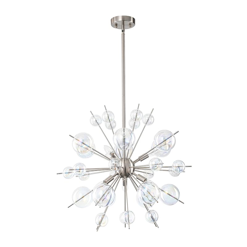 6-Light Sputnik Style Metal & Glass Chandelier with Colorful Glass Balls for Living Room - 6 Light