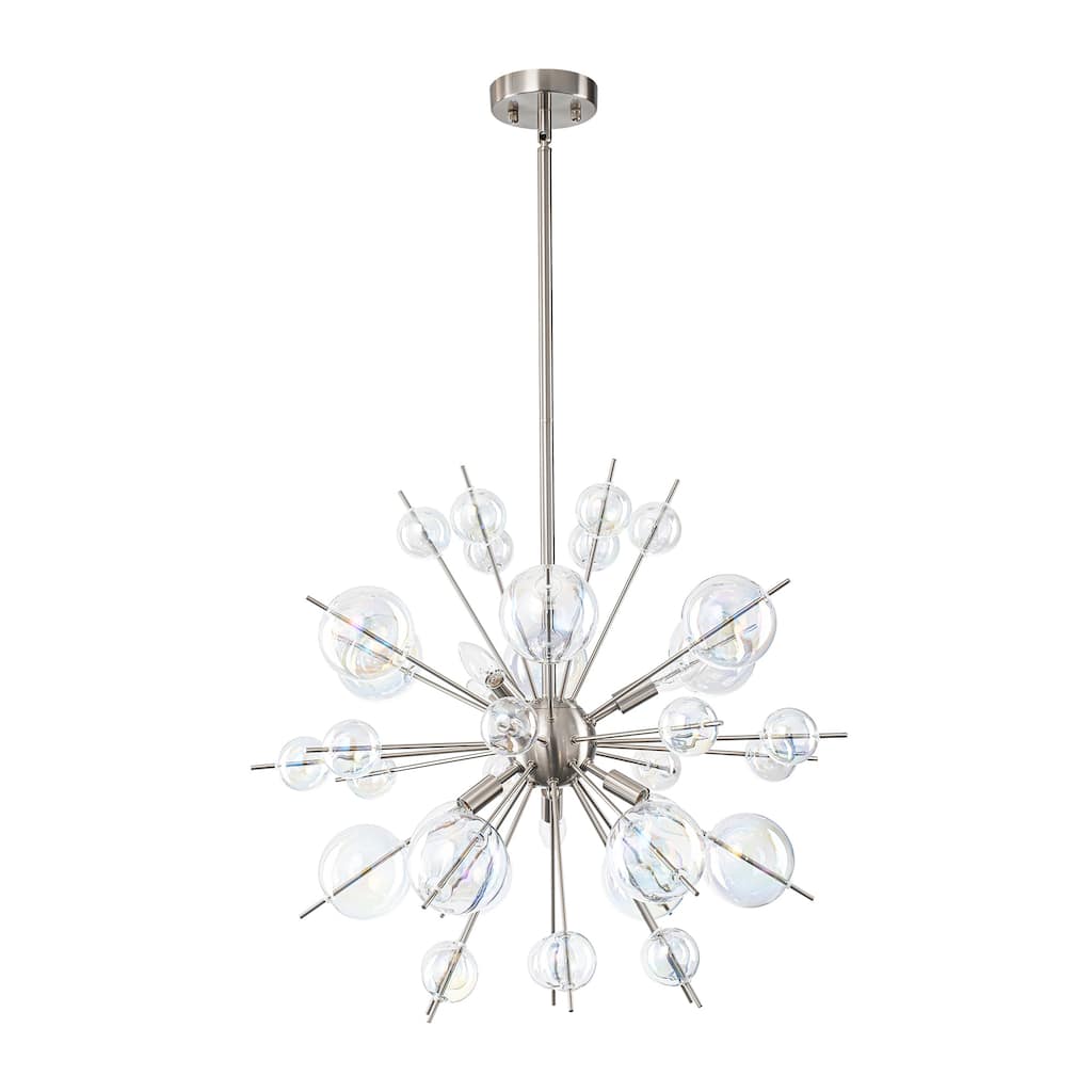 6-Light Sputnik Style Metal & Glass Chandelier with Colorful Glass Balls for Living Room - 6 Light