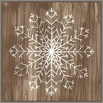 Barnwood Wonderland III Snowflake by June Erica Vess Framed Canvas Wall Art