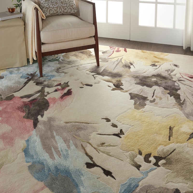Nourison Hand-tufted Prismatic Modern Abstract Floral Area Rug
