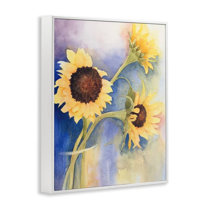 Stupell Sunflower Trio in Vase Framed Giclee Art Design By Stephanie Fielden