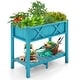 preview thumbnail 3 of 28, Gymax HIPS Raised Garden Bed Poly Wood Elevated Planter Box w/ Legs & Blue