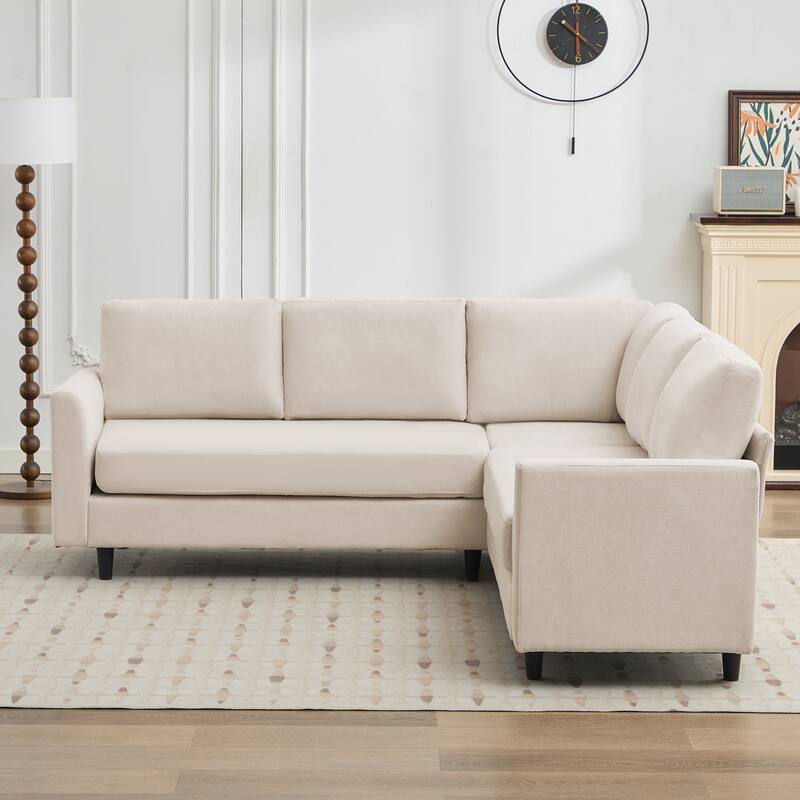 Snow Velvet Sectional Sofa