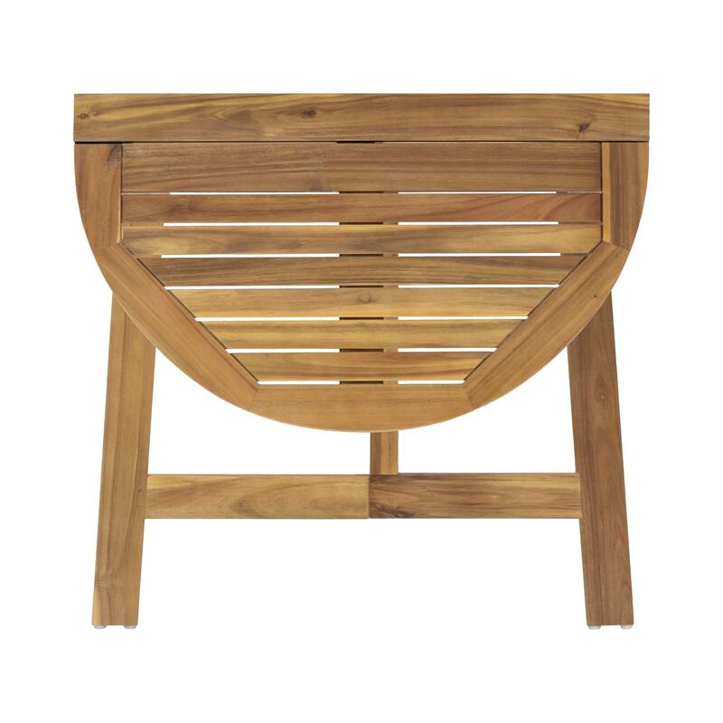 Outdoor Half-Round Folding Acacia Wood Bistro table