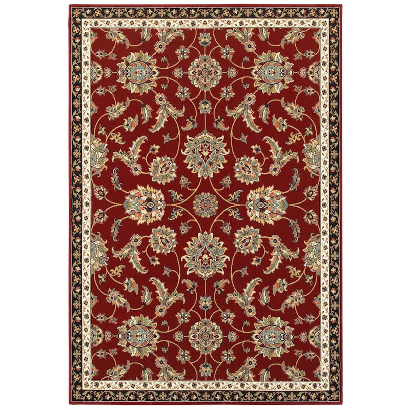 Style Haven Claude Floral Traditional Area Rug - 5' 3" x 7' 6" - Red/Multi - Rectangle