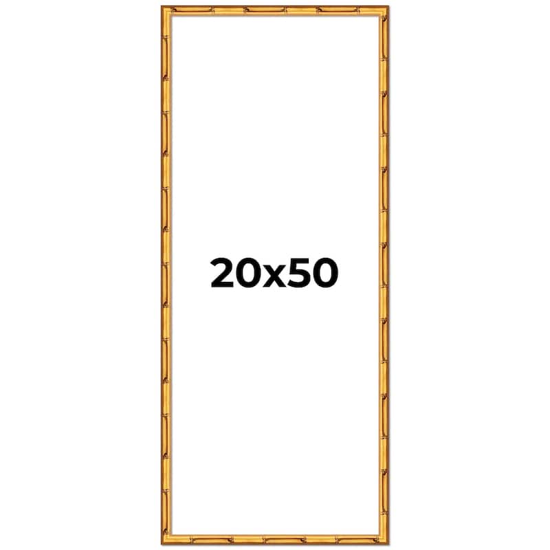 20x50 Frame Gold Bamboo Picture Frame Modern Photo Frame Includes UV Acrylic Shatter Guard Front Acid Free Foam Backing Board