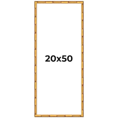 20x50 Frame Gold Bamboo Picture Frame Modern Photo Frame Includes UV Acrylic Shatter Guard Front Acid Free Foam Backing Board