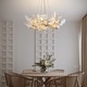 preview thumbnail 8 of 72, KAYLA 31.5" 6-Light Luxury Gold Chandelier, Modern Ceramic Leaf Branch