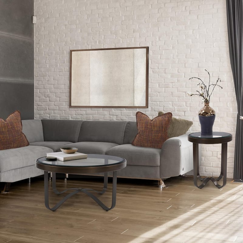 Round Metal Side Table - 24.5H x 20D x 20W