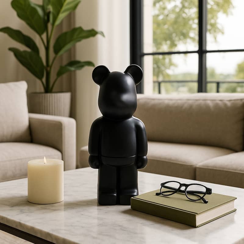 Ceramic Decorative Object Modern Minimalist Bear Figurine Home Decor - 4.75" x 4" x 11.5"