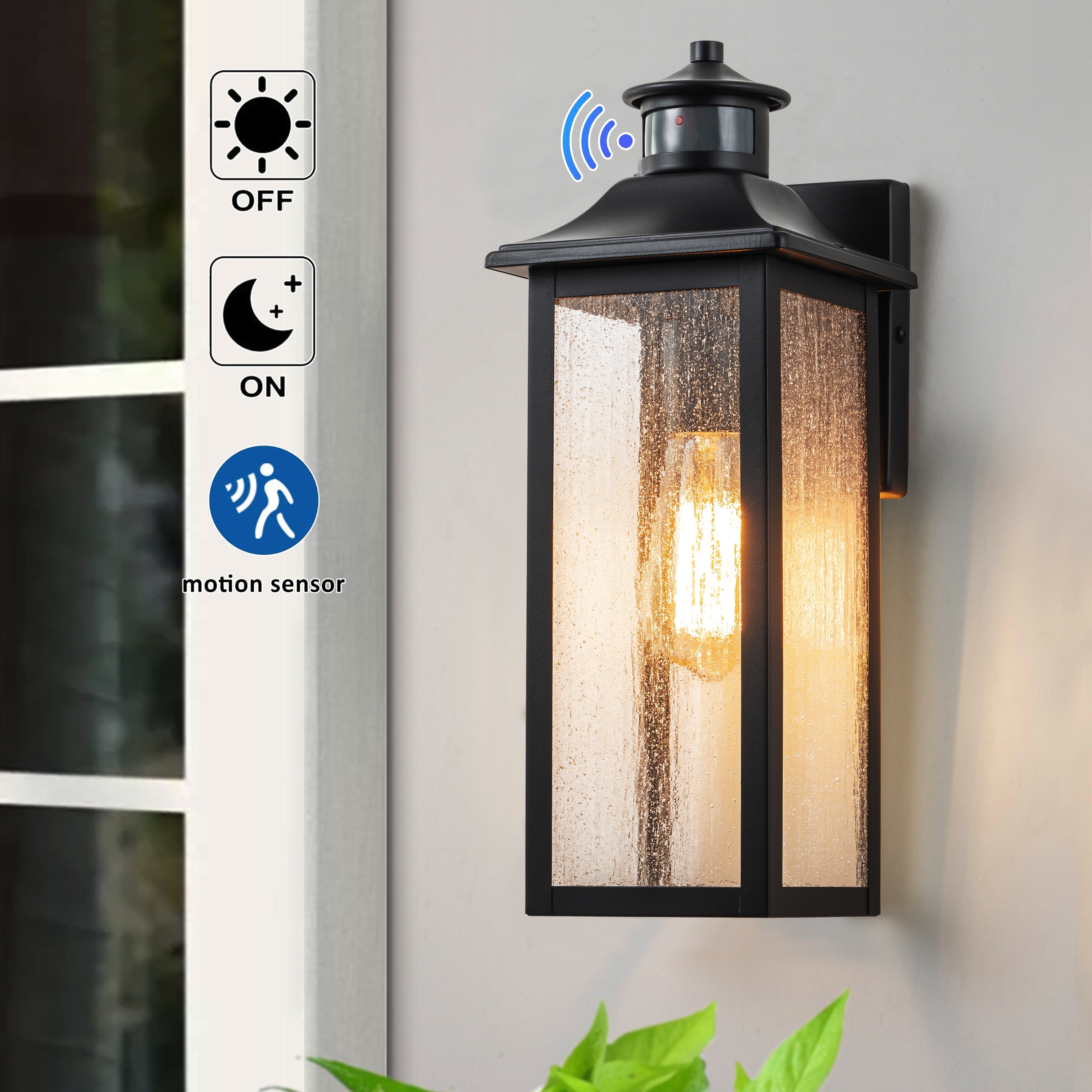 C Cattleya Motion Sensor Dusk to Dawn Outdoor Wall Light