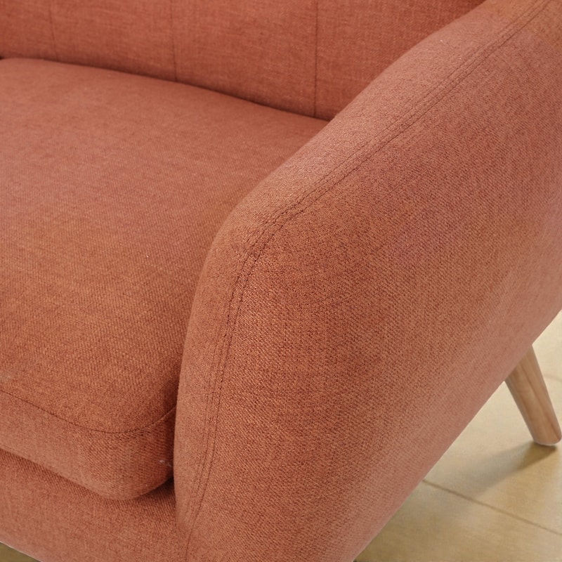 67.25" Button Tufted Loveseat, Mid-Century Modern Upholstered Sofa with Tapered Wood Legs