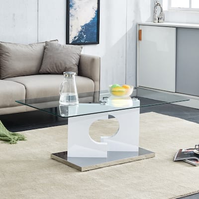A rectangular modern and fashionable coffee table