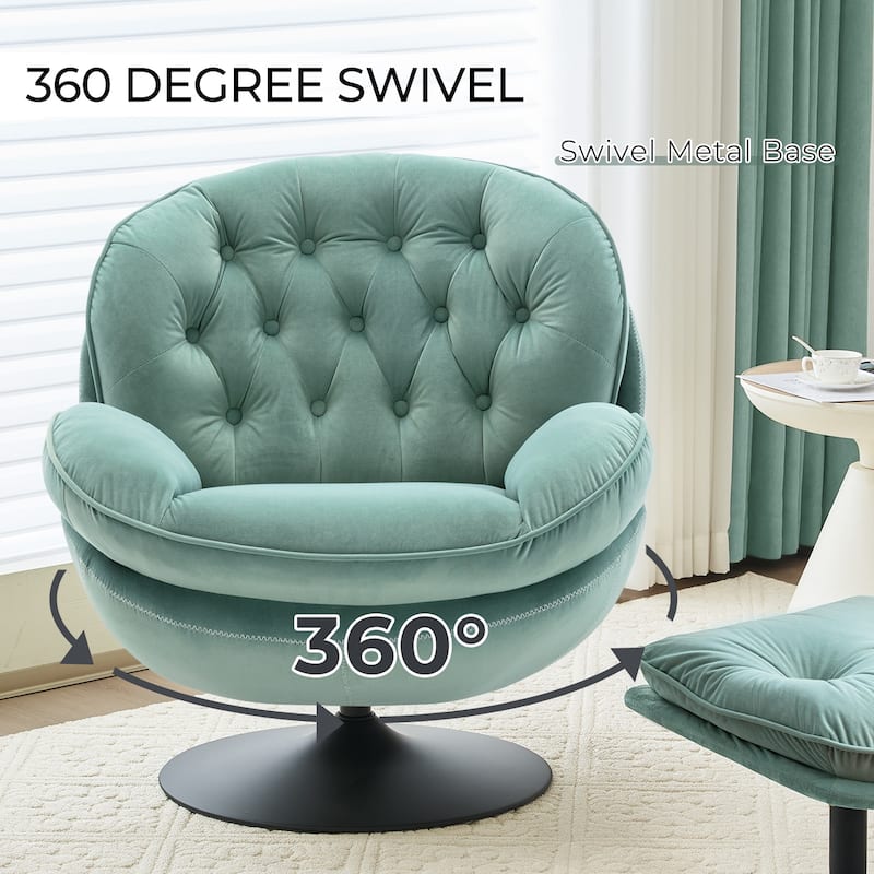 Swivel Leisure Lounge Chair - 33.46 x 31.5 x 32.28